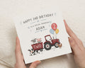 2nd Birthday Card for Grandson, Grandson 2nd Birthday Card, Personalised Birthday Card for Boy, Farm Tractor Birthday Card, Age 2 Card