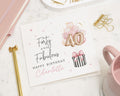 40th Birthday Card for Her, Personalised Birthday Card, Forty and Fabulous Card, Birthday Card for Women, Balloon Birthday Card