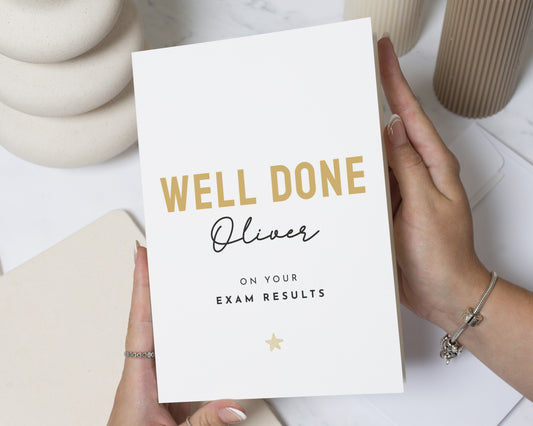 Personalised Exam Results Card, Well Done Exam Card, Congratulations Card, Exam Card for Daughter, Exam Card for Son, GCSE A Level Card