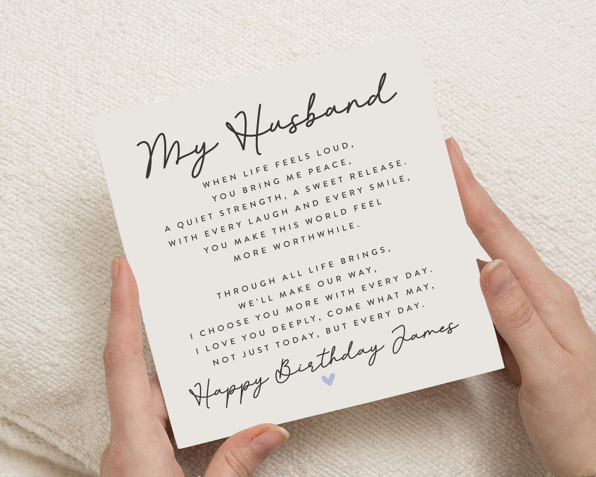 Birthday Card for Husband, Husband Birthday Card, Poem Birthday Card, Personalised Birthday Card for Him, Romantic Birthday Card