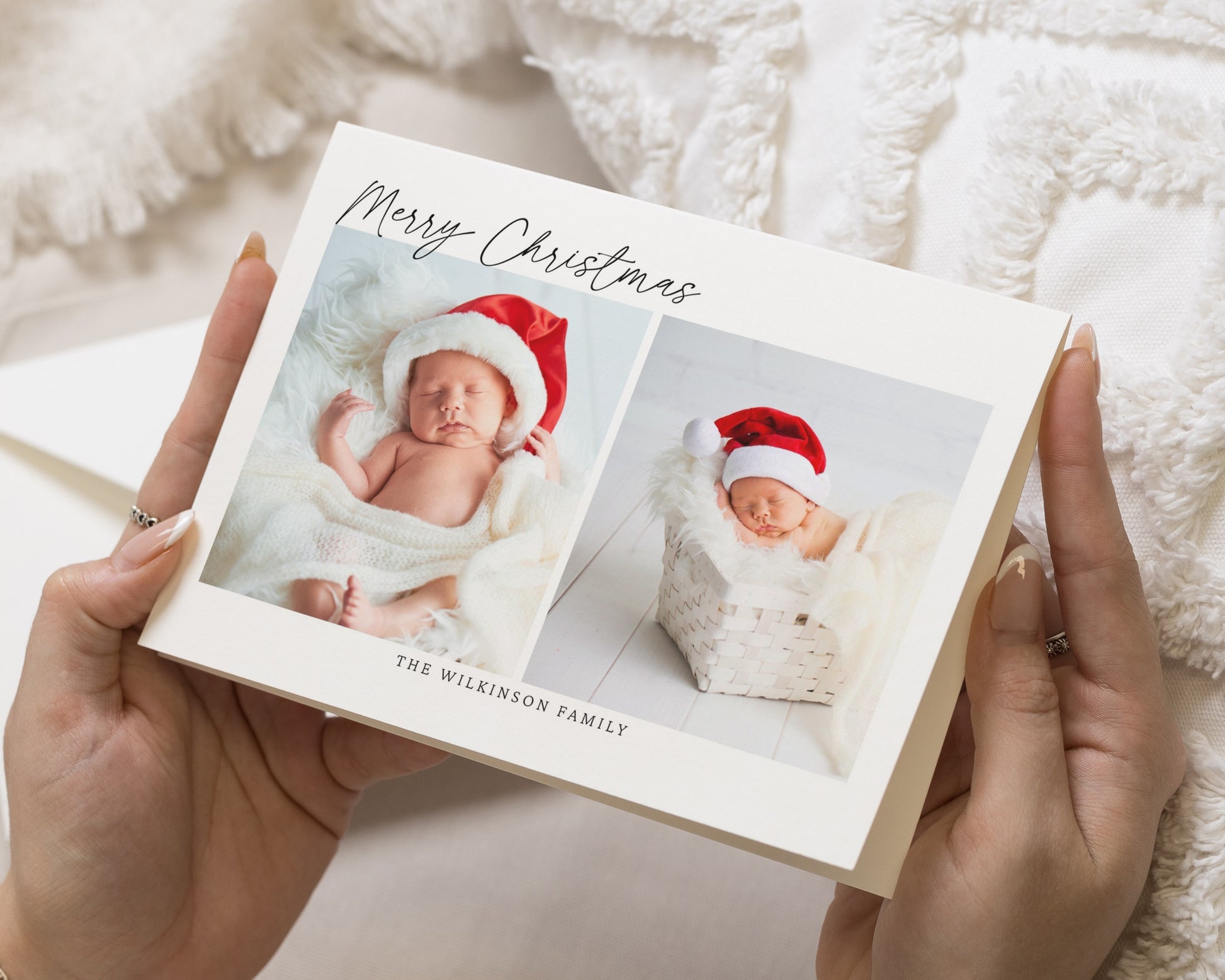 Personalised Photo Christmas Cards, Pack of Christmas Cards, Pack of 10, 20, 50 or 100, Family Christmas Cards, Folded Photo Card