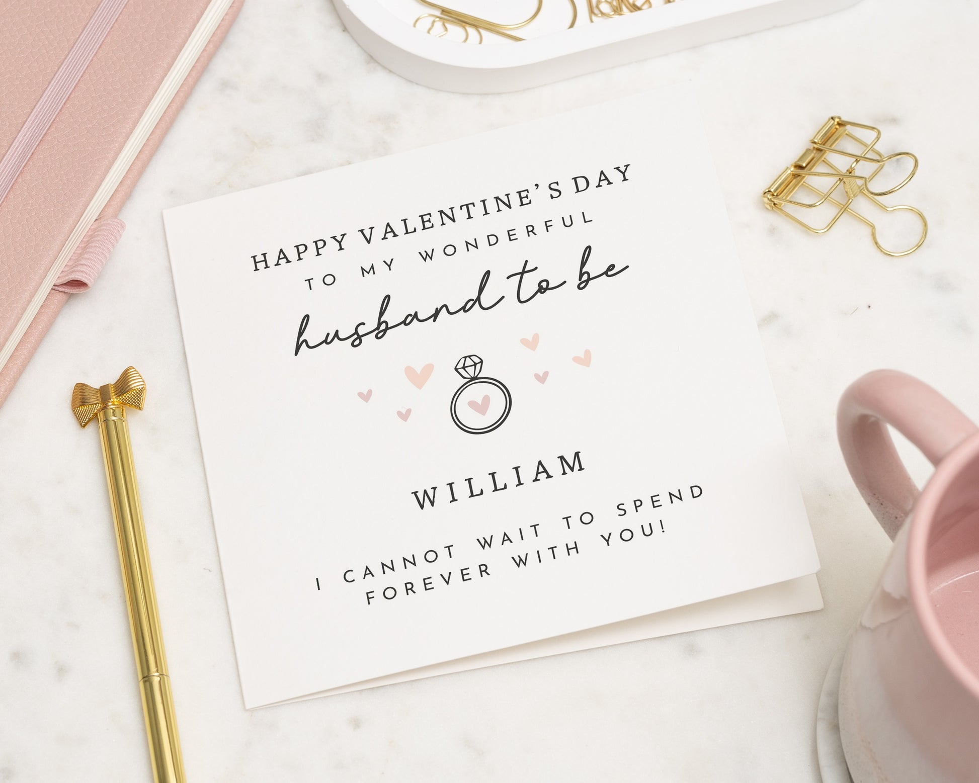 Valentines Day Card for Husband to Be, Personalised Valentine Card, Fiance Valentines Card, Romantic Card for Him, Engagement Card