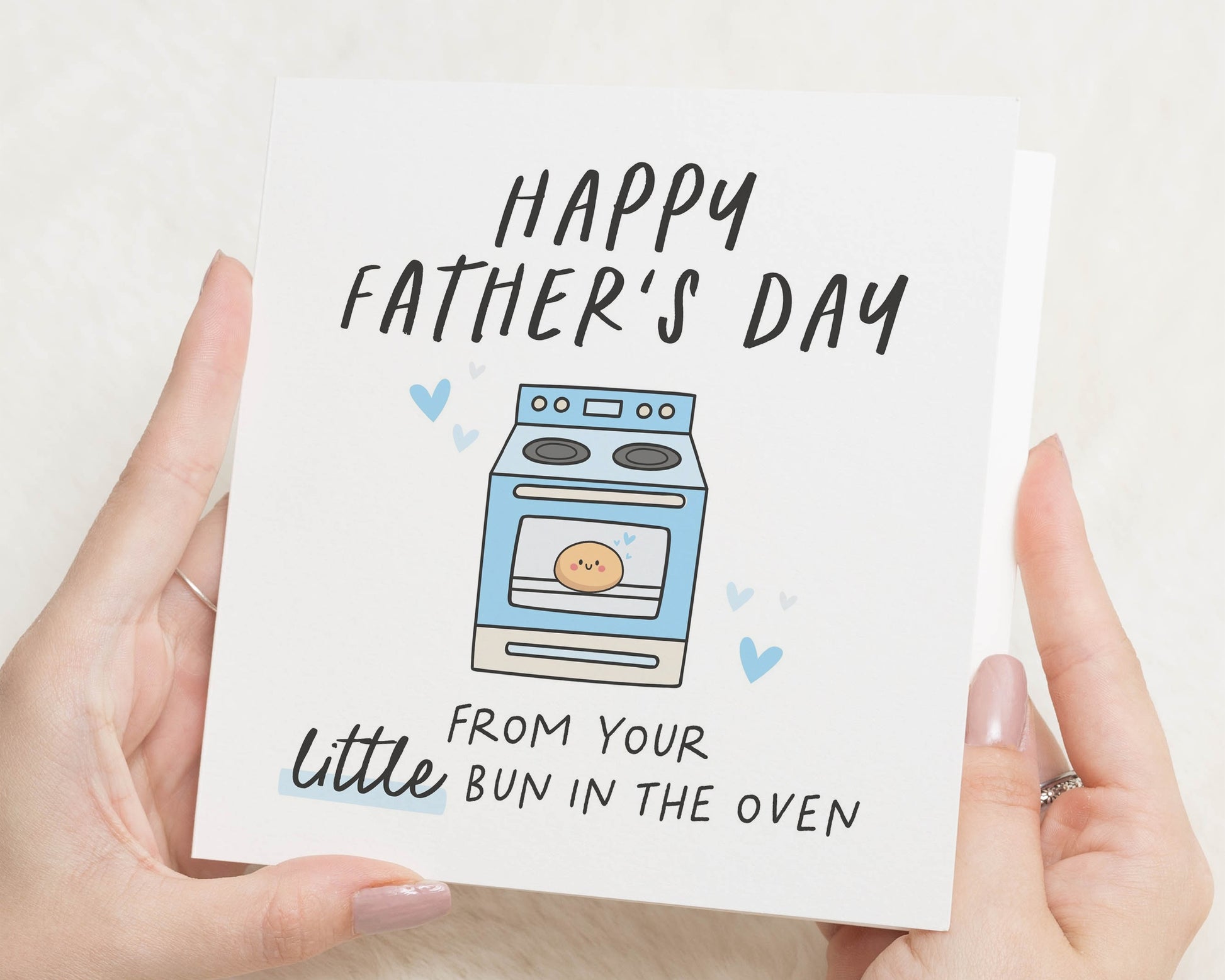 Fathers Day Card from Bump, Happy Fathers Day Card, Little Bun in the Oven Card, Funny Fathers Day Card, Cute Pregnancy Card