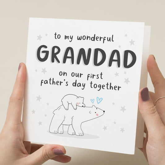 First Father&#39;s Day As My Grandad Card, 1st Fathers Day Card, Baby First Fathers Day Card, First Fathers Day Gift, For Grandad