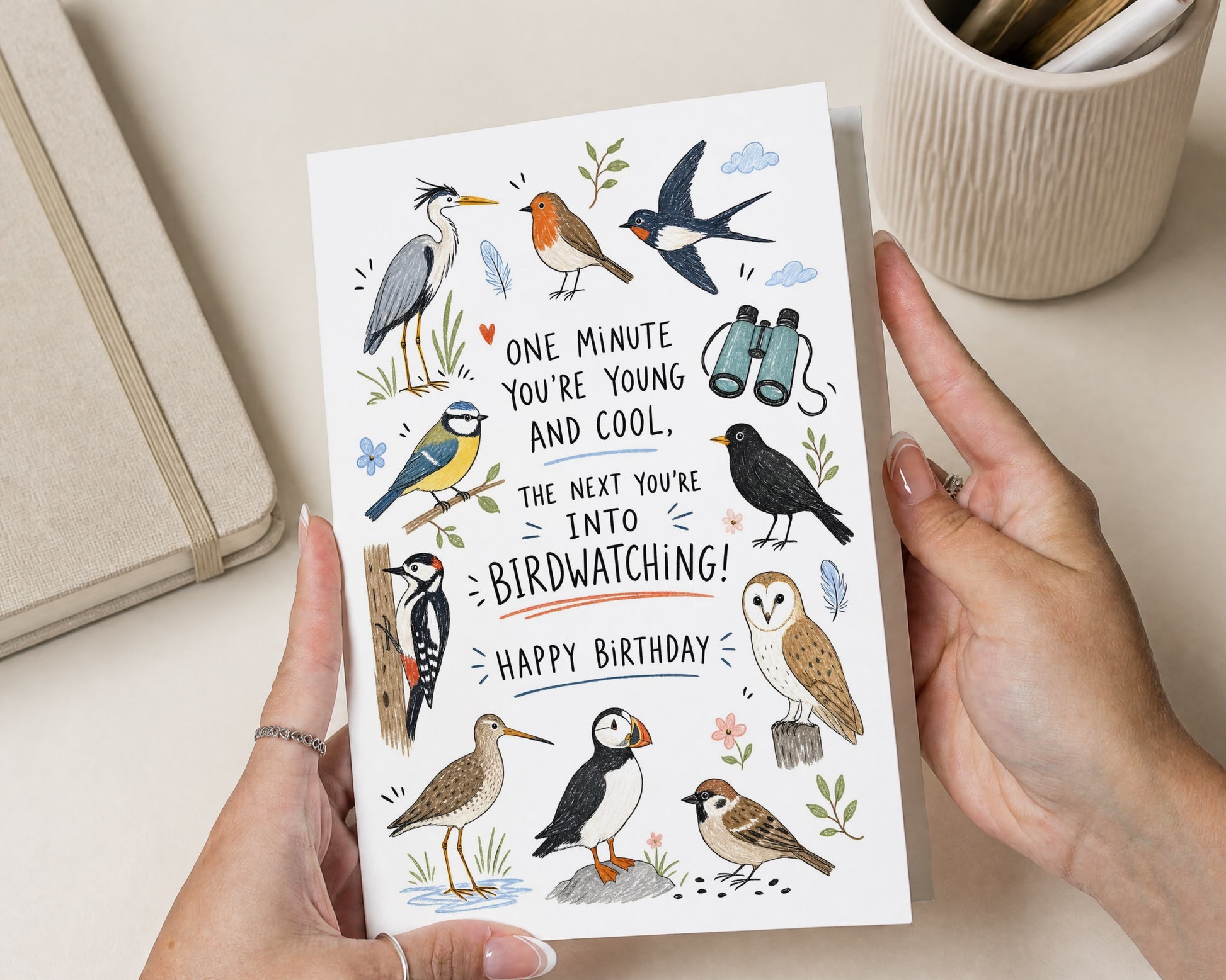 Funny Birthday Card, Birdwatching Birthday Card, Bird Lover Card, Birthday Card for Dad, Birthday Card for Mum, Friend Birthday Card