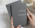 Pewter Wedding Invitations, Warm Grey Wedding Invites, Minimalist Typography, Elegant Formal Wedding Stationery, Custom Wedding Invites