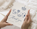 Personalised Wedding Thank You Cards, Wedding Thank You Cards, Thank You Cards, Illustrated Wedding Thank You Card, Folded Thank You Card