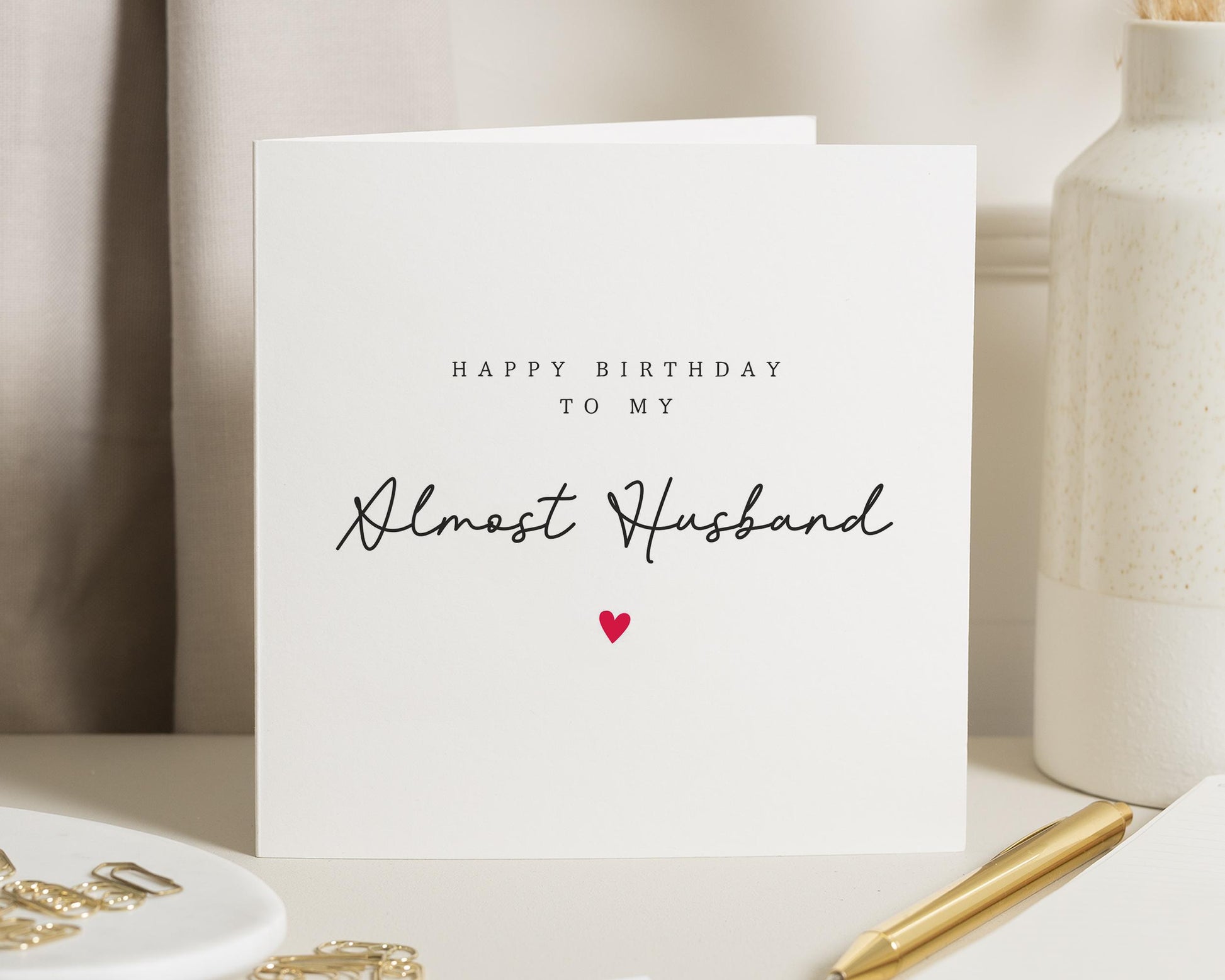 Birthday Card for Fiancé, Almost Husband Birthday Card, Birthday Card for Him, Funny Birthday Card, Personalised Card for Men