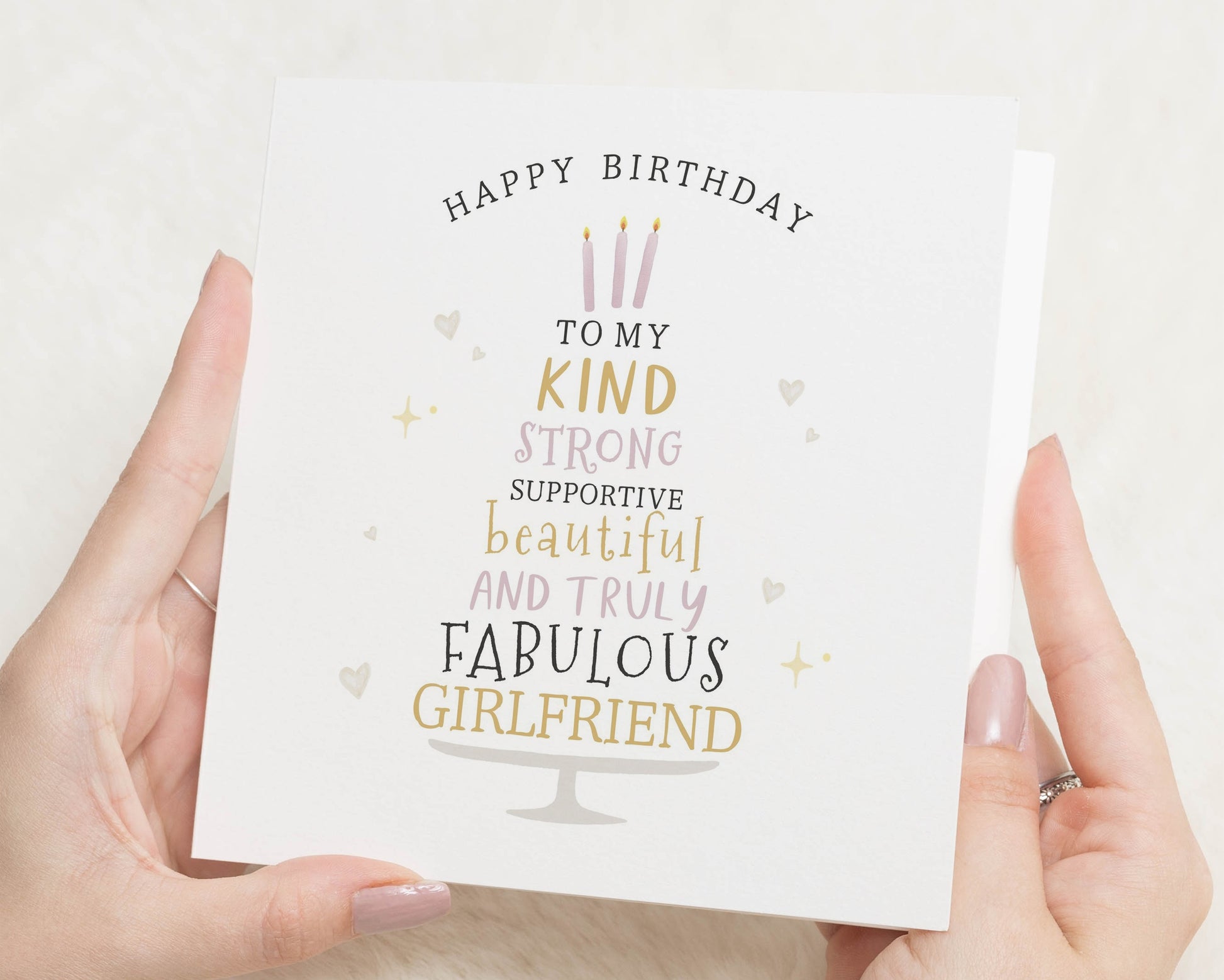 Birthday Card for Girlfriend, Fabulous Girlfriend Birthday Card, Birthday Card for Her, Personalised Birthday Card, Cake Birthday Card