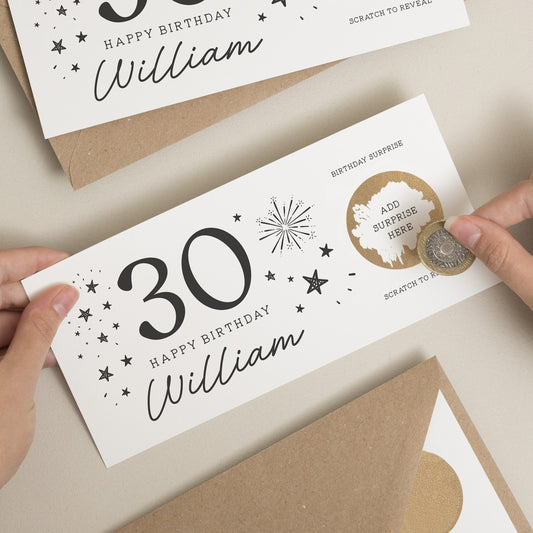 30th Birthday Gift Voucher, 30th Birthday Card, Birthday Scratch Card Gift Voucher, Scratch Card, Birthday Surprise Voucher, Gift Ticket