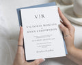 Dusty Blue Wedding Invitations, Minimal Monogram Wedding Invite, Elegant Typography Suite, Personalised Wedding Invitation, Classic Invites