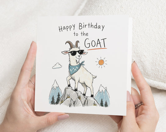 Funny Birthday Card, Goat Birthday Card, Birthday Card for Him, Birthday Card for Her, Pun Birthday Card, Cute Animal Birthday Card