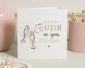 Birthday Card for Cousin, Cousin Birthday Card, Amazing Cousin Birthday Card, Birthday Card for Her, Cute Champagne Card