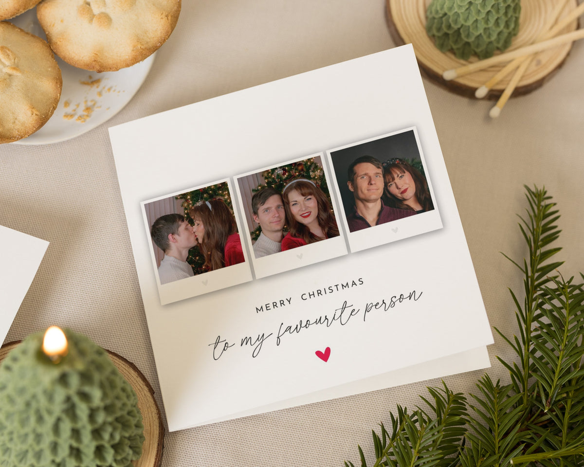 Personalised Christmas Card, Photo Christmas Card for Partner, Favourite Person Christmas Card, Christmas Card for Boyfriend or Girlfriend