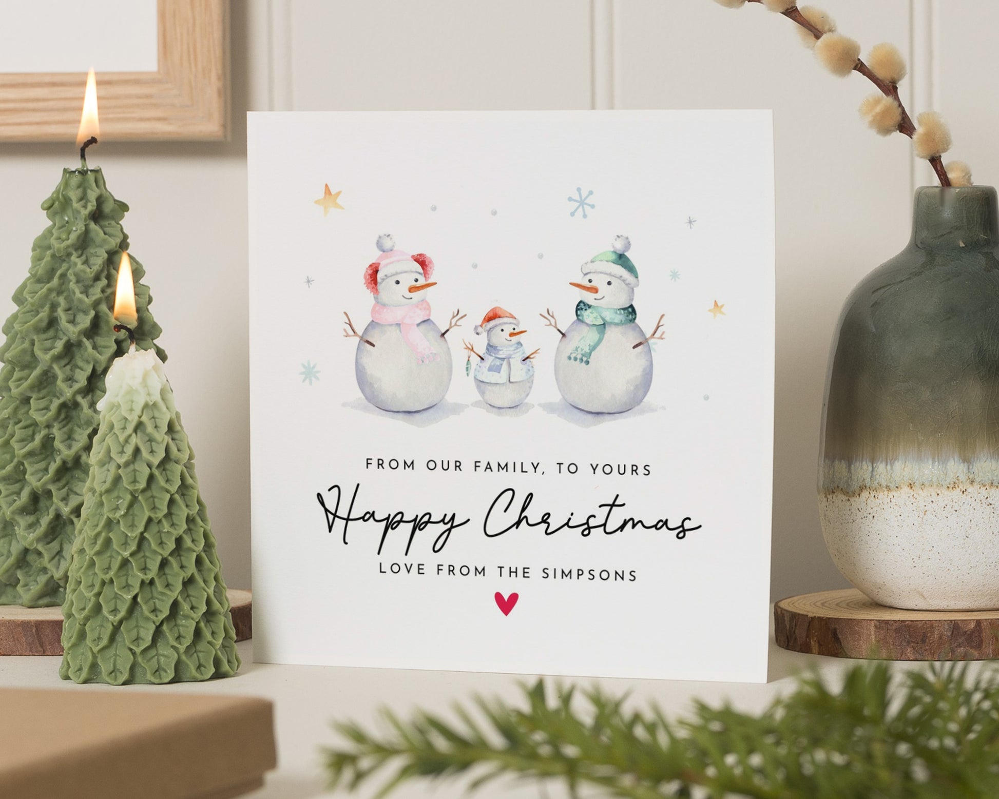 Personalised Christmas Cards, Pack of Christmas Cards, Family Christmas Card, Square, Pack of 10, 20, 50 or 100