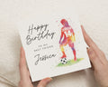 Birthday Card for Best Friend, Personalised Football Birthday Card, Birthday Card for Her, Custom Name Birthday Card, Girls Football Card