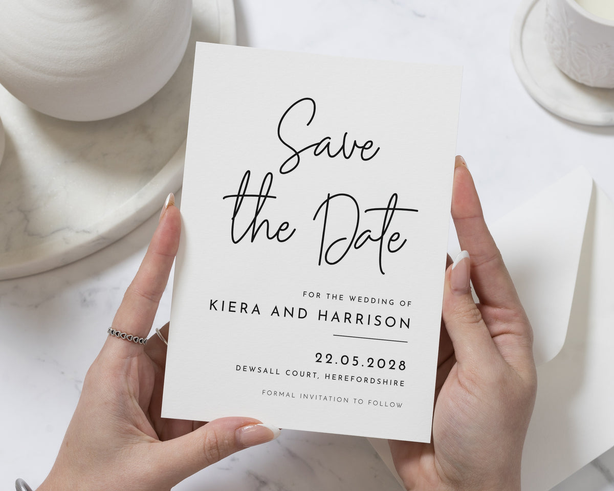 Personalised Save the Date Card, Wedding Save the Date Card, Save the Date Cards, Simple Minimal Modern Save the Dates, A6 5x7 Card