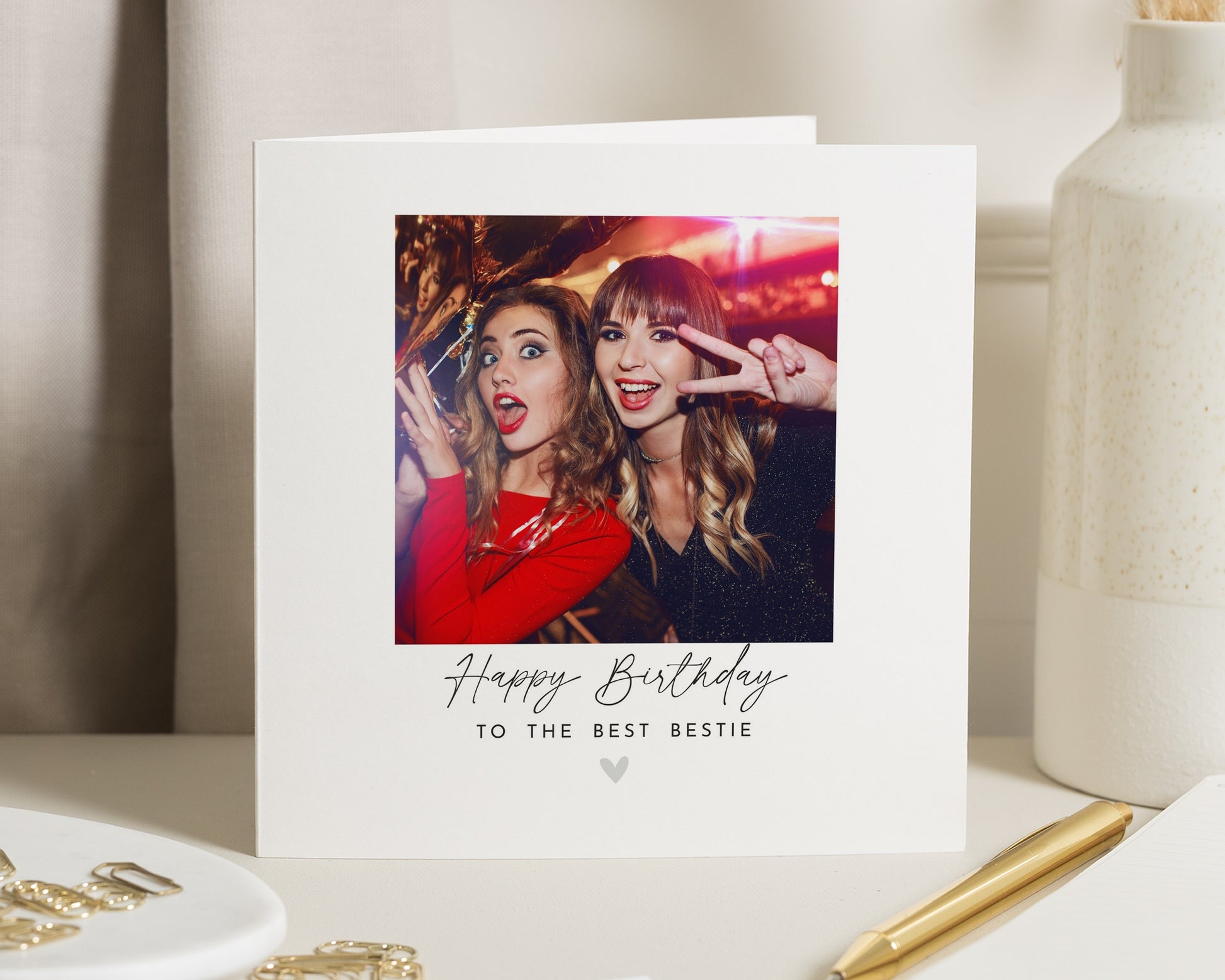 Best Friend Birthday Card, Birthday Card for Bestie, Photo Birthday Card for Friend, Birthday Card for Her, Personalised Birthday Card
