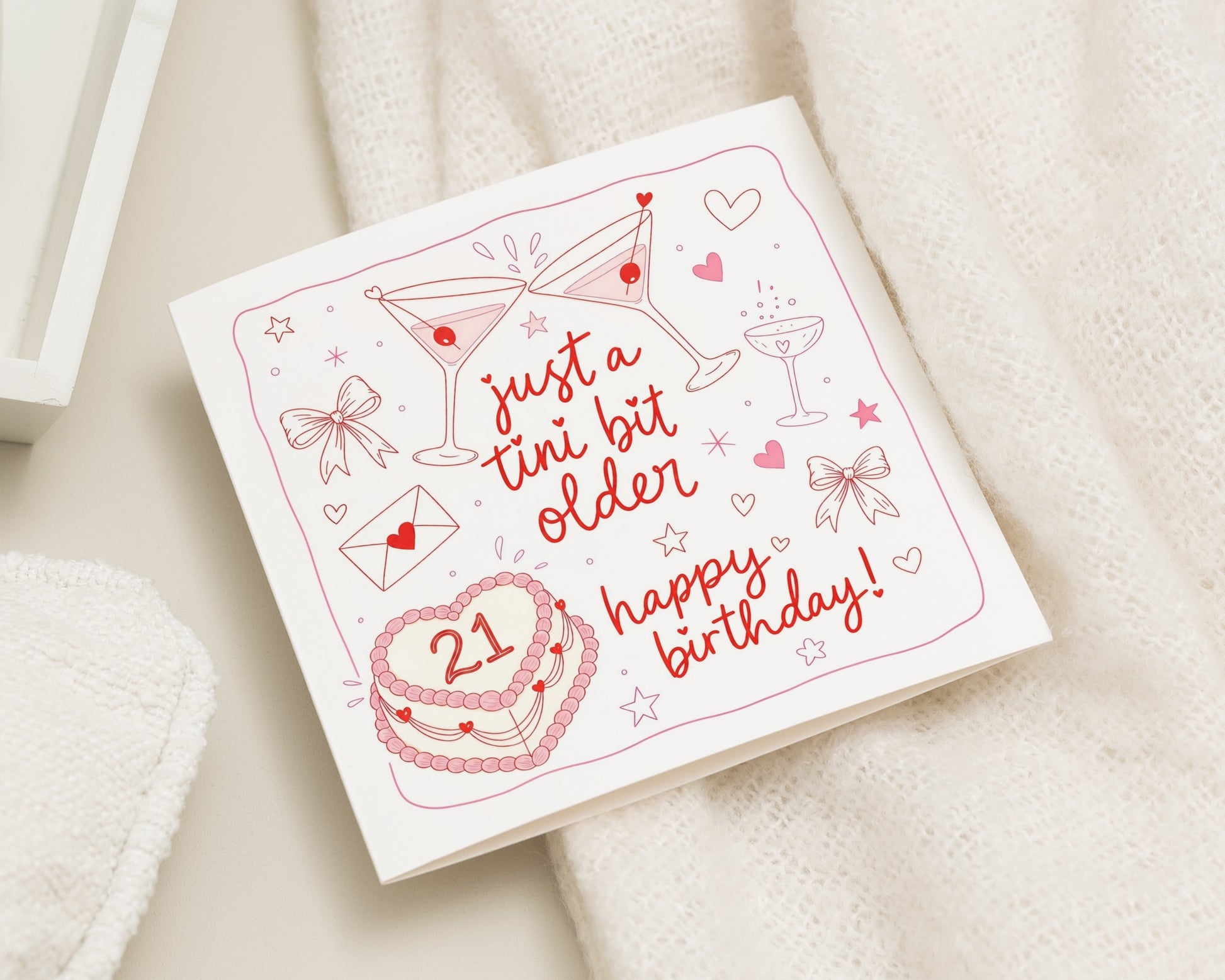 21st Birthday Card for Her, Birthday Card for Friend, Daughter 21st Birthday Card, Martini Cocktail Birthday Card, Cute Birthday Card