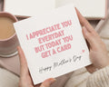 Mother's Day Card for Mum, Funny Mother's Day Card, Appreciation Card, Card for Her, Simple Modern Mother's Day Card, Cute Card for Mum