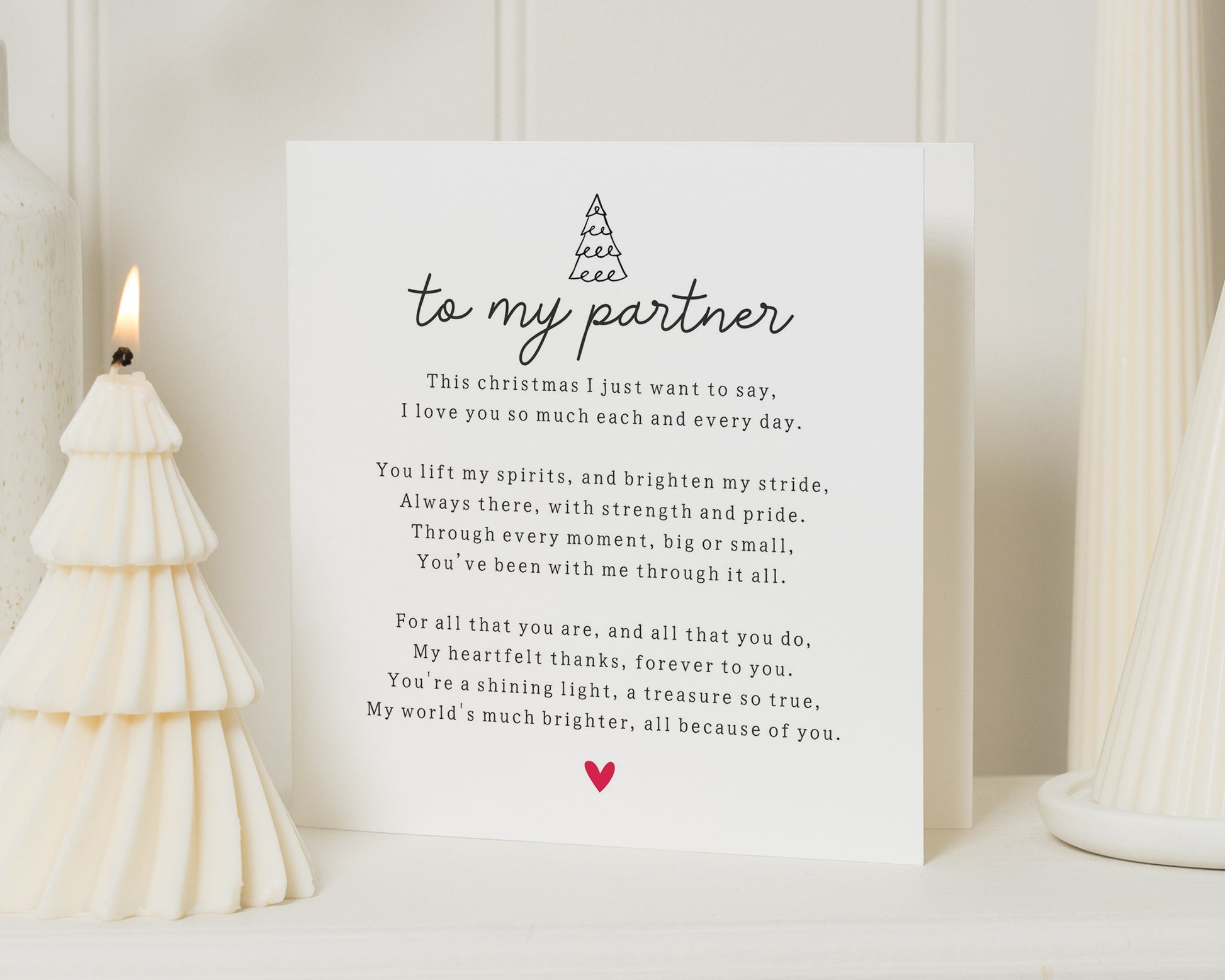 Christmas Card for Partner, To My Partner Christmas Card, Romantic Christmas Card, Christmas Card for Him, Christmas Card for Her