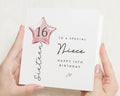 16th Birthday Card for Niece, Niece 16th Birthday Card, Happy 16th Birthday Card for Her, Pink Balloon Birthday Card for Girl