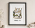 Personalised House Portrait Print, Custom Home Illustration, New Home Gift, House Warming Gift, Address Wall Art, Black Framed Print