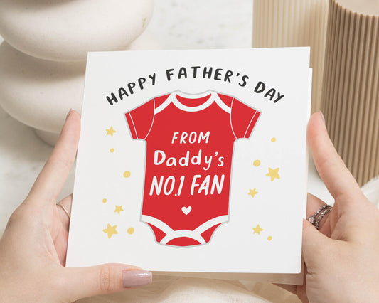 Fathers Day Card from Baby, Daddy Fathers Day Card, Fathers Day Card for Dad, Cute Fathers Day Card, No 1 Fan Card