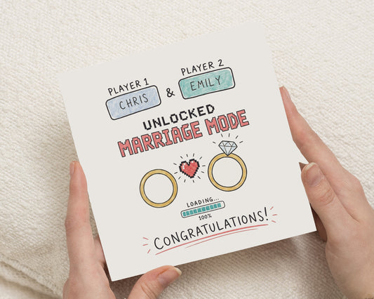Engagement Card for Couple, Personalised Engagement Card, Wedding Congratulations Card, Gamer Couple Card, Funny Proposal Card