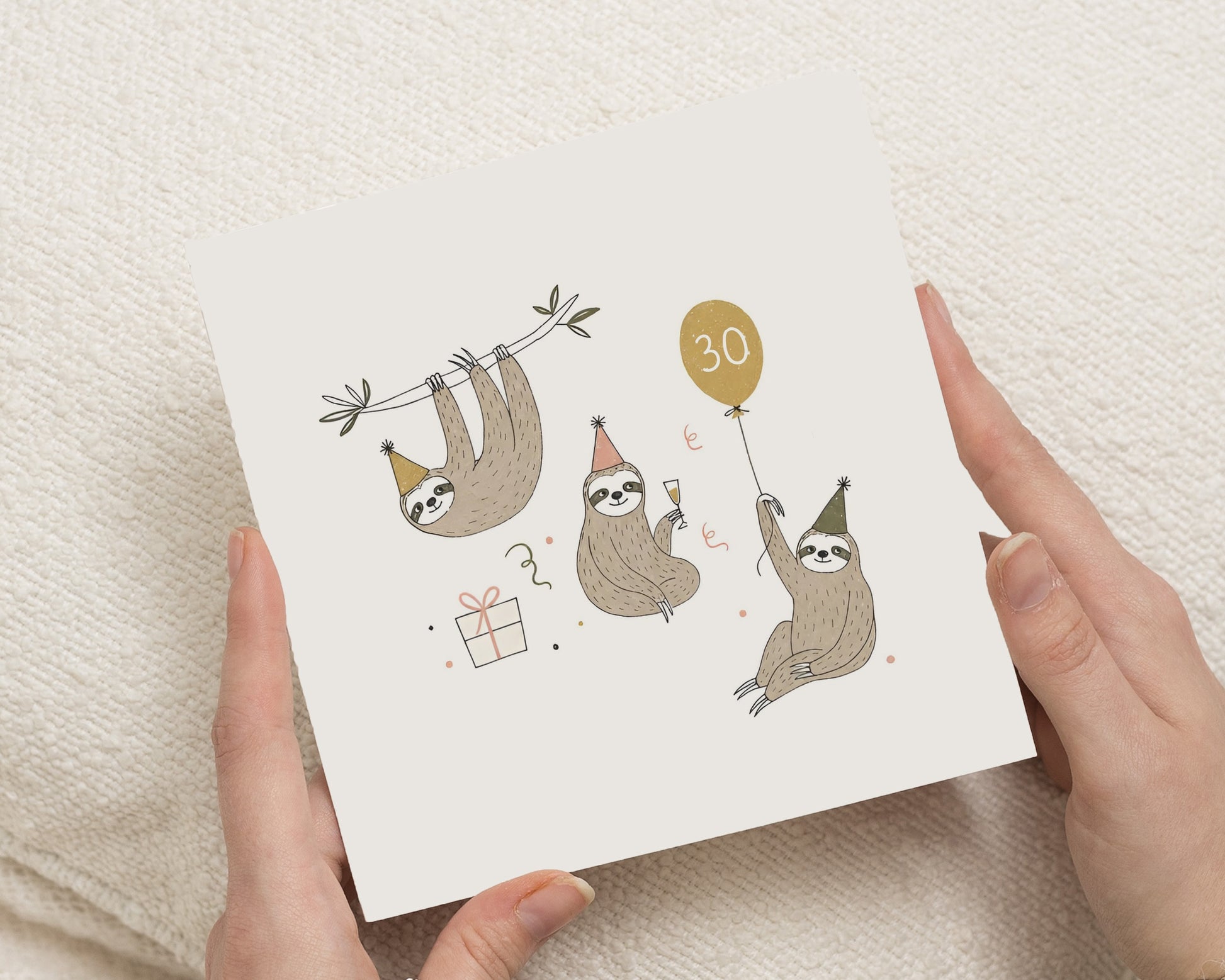 30th Birthday Card, Sloth Birthday Card, 30th Birthday Card for Her, 30th Birthday Card for Him, Cute Thirtieth Birthday Card