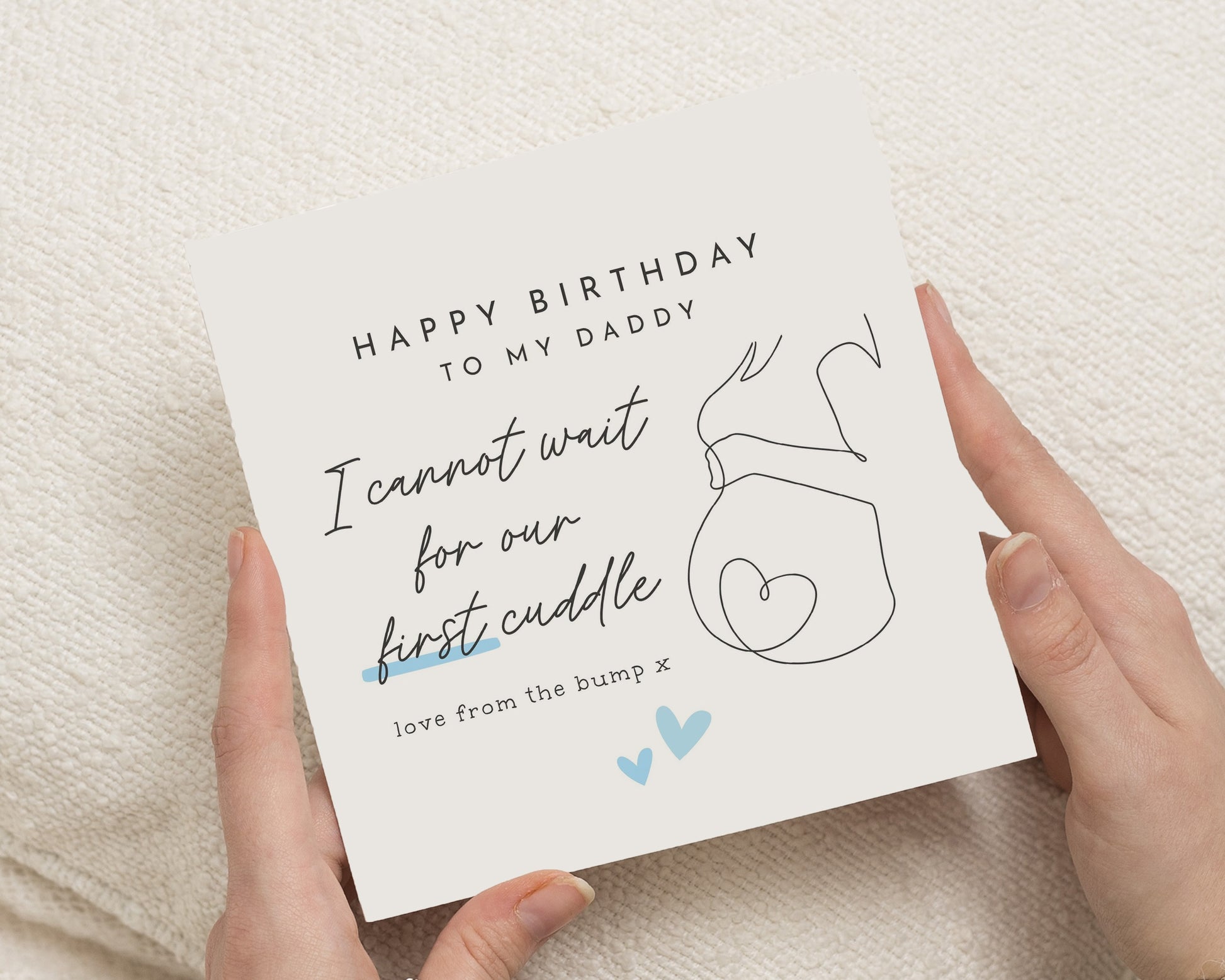 Birthday Card from the Bump, Daddy Birthday Card, Birthday Card for Dad, Dad to Be Birthday Card, First Cuddle Card, Cute Dad Card