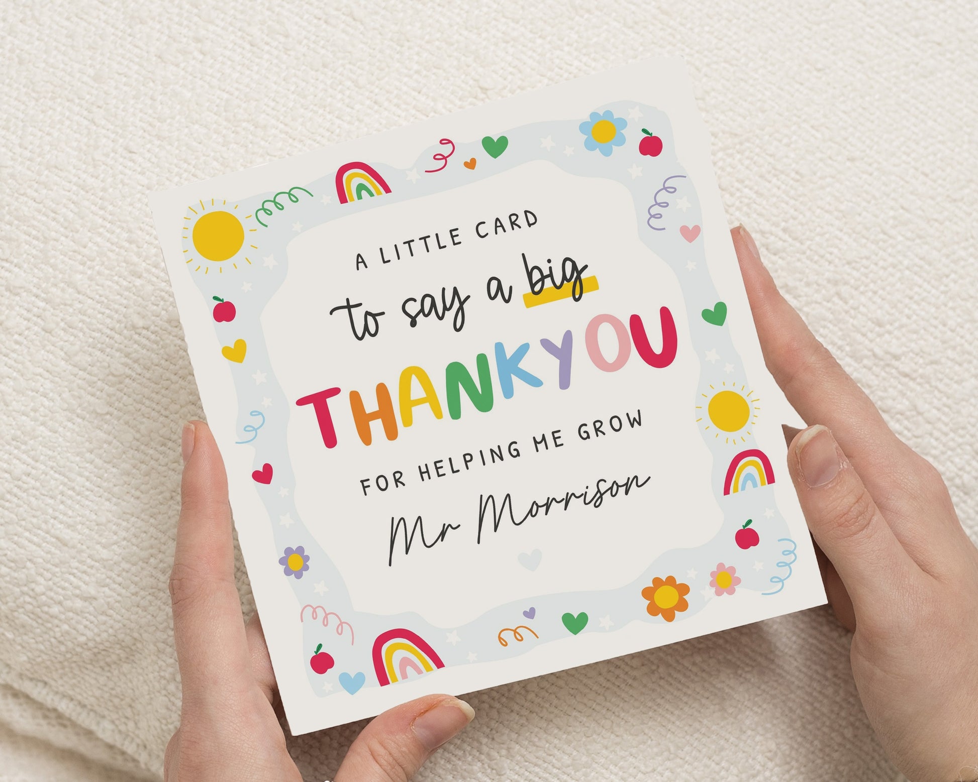 Teacher Thank You Card, Personalised Teacher Card, Thank You Teacher Card, Teaching Assistant Card, Nursery Teacher Card, School Card
