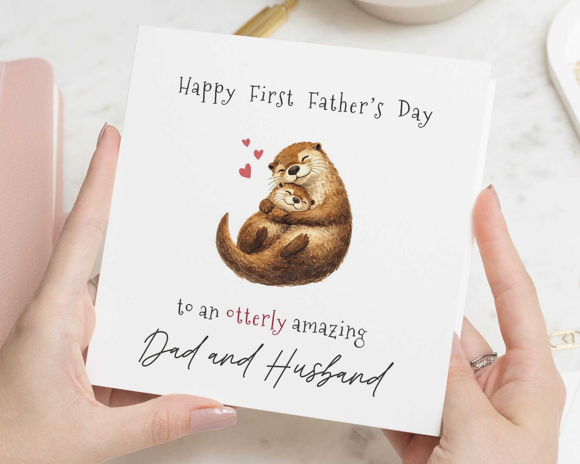 First Fathers Day Card, Fathers Day Card for Husband, Dad Fathers Day Card, Otter Card, Cute Fathers Day Card, Animal Fathers Day Card