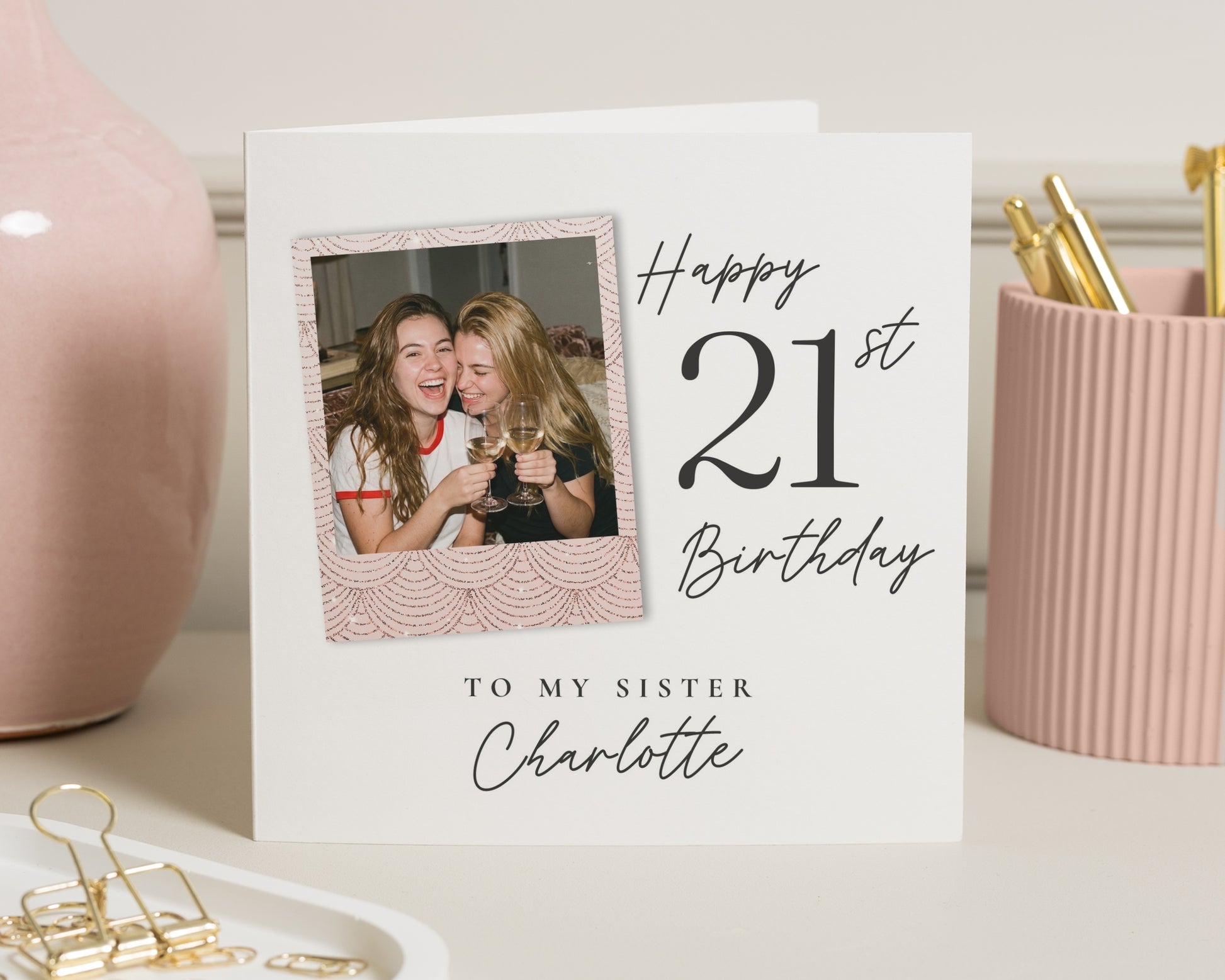 21st Birthday Card for Sister, Sister 21st Birthday Card, Personalised Photo Birthday Card, Birthday Card for Her, 21st Birthday Card