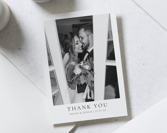 Personalised Wedding Thank You Card, Photo Wedding Thank You Card, Wedding Thank You Cards, Folded Wedding Thank You Card