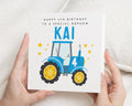 4th Birthday Card for Nephew, Tractor Birthday Card, Personalised 4th Birthday Card for Boy, Blue Tractor Card, Special Nephew Card