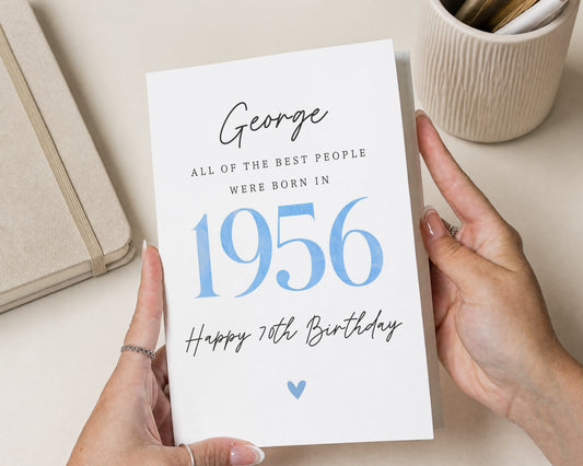 70th Birthday Card, Personalised 70th Birthday Card, 70th Birthday Cards, Custom Milestone Birthday Card, Birthday Card for Him or Her