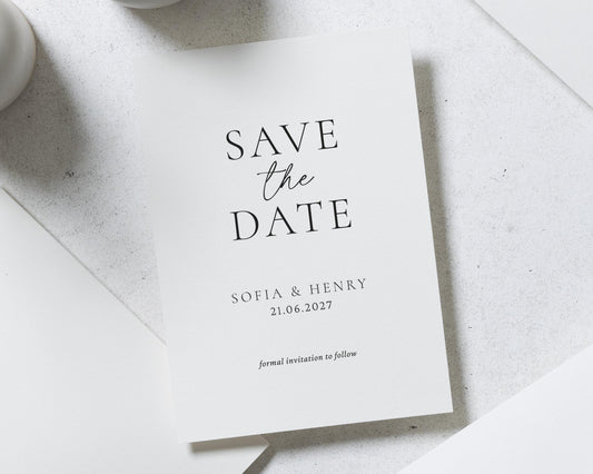 Personalised Save the Date Card, Wedding Save the Date Card, Simple Save the Date, Minimal Wedding Save the Date, Custom Save the Date
