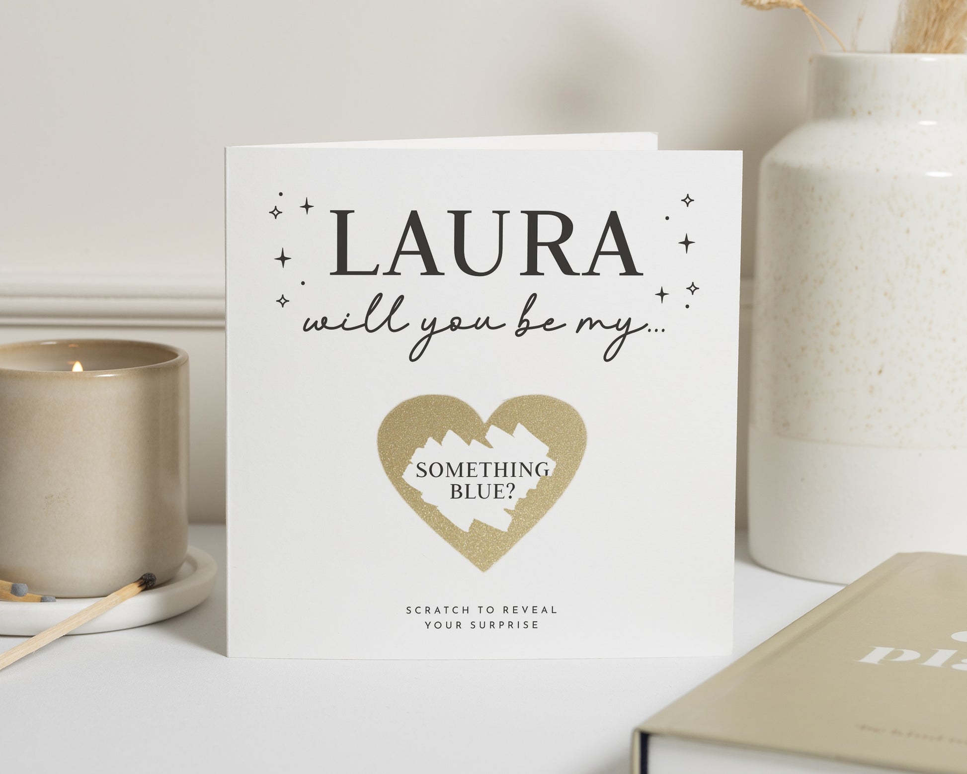 Will You Be My Bridesmaid Card, Scratch to Reveal Wedding Card, Bridesmaid Proposal Card, Maid of Honour Card, Something Blue Card