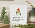 Personalised Christmas Card, Square Christmas Card, Cute Robin Card, Custom Name Christmas Card, Pack of 10, 20, 50 or 100