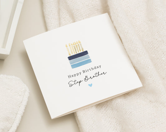 Birthday Card for Step Brother, Stepbrother Birthday Card, Greeting Card for Him, Simple Birthday Card, Personalised Birthday Card