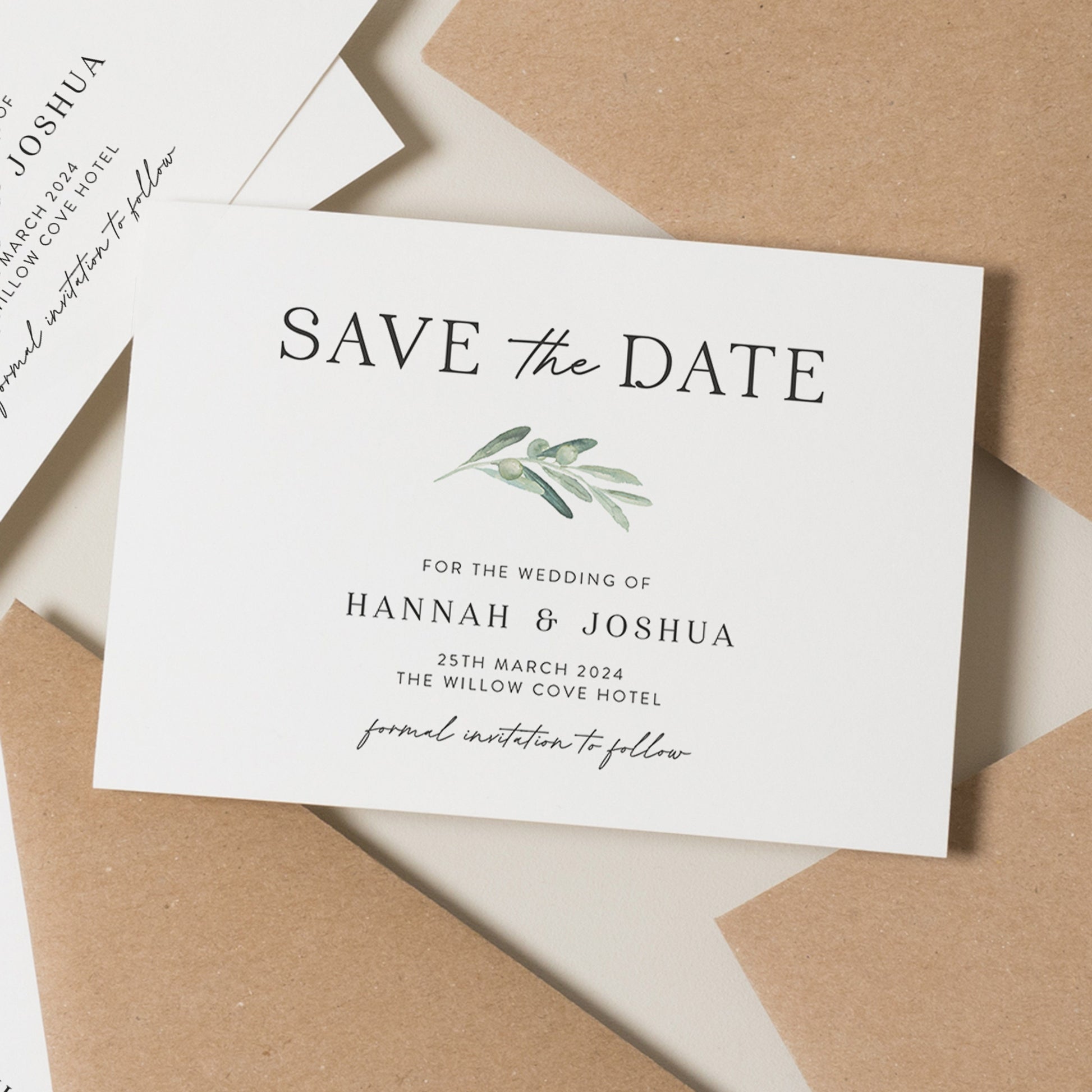 Floral Save The Date Cards, Simple Save The Dates, Modern Save Our Date Wedding, Wedding Cards With Envelopes