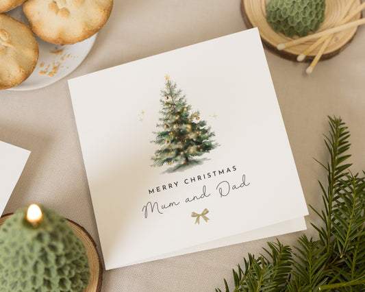 Christmas Card for Mum and Dad, Merry Christmas Card, Parents Christmas Card, Personalised Christmas Card, Christmas Card for Family
