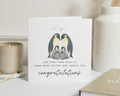Penguin Family of Six Card, And Then There Were Six, New Baby Card, Congratulations Card, Personalised Family Card, Cute Animal Card