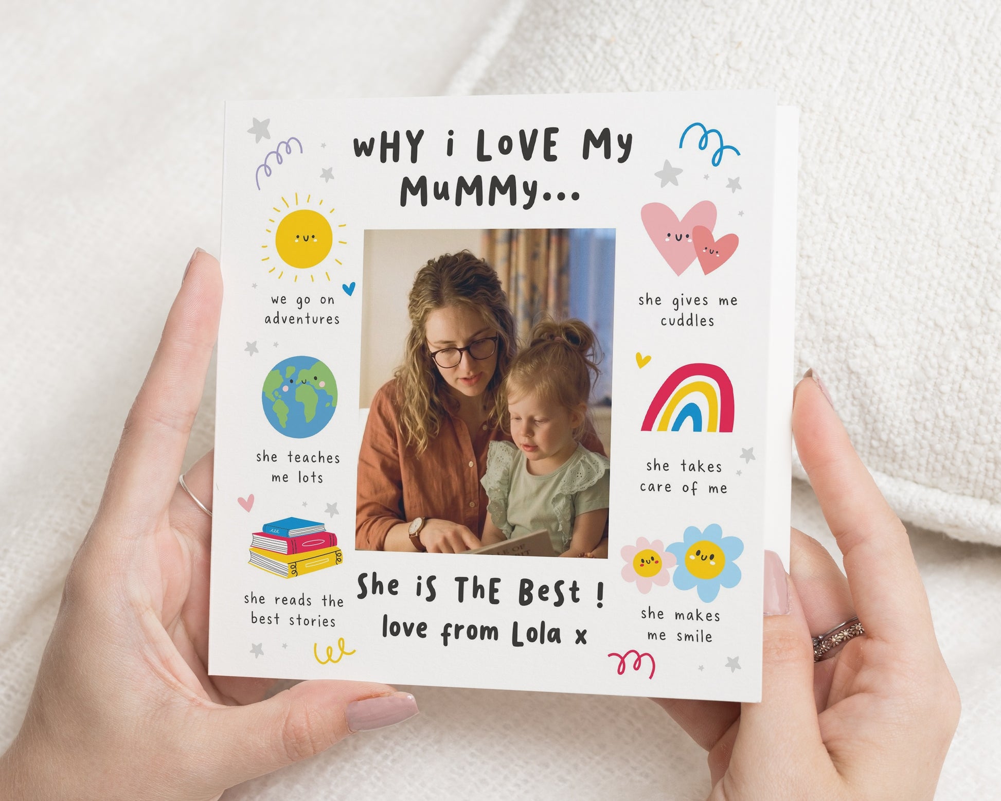 Birthday Card for Mum, Personalised Photo Card for Mummy, Mothers Day Card from Child, Mothers Day Card from Kids, Why I Love Mummy