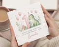 1st Birthday Card for Girl, First Birthday Card, Dinosaur Birthday Card, Personalised 1st Birthday Card, Granddaughter Birthday Card