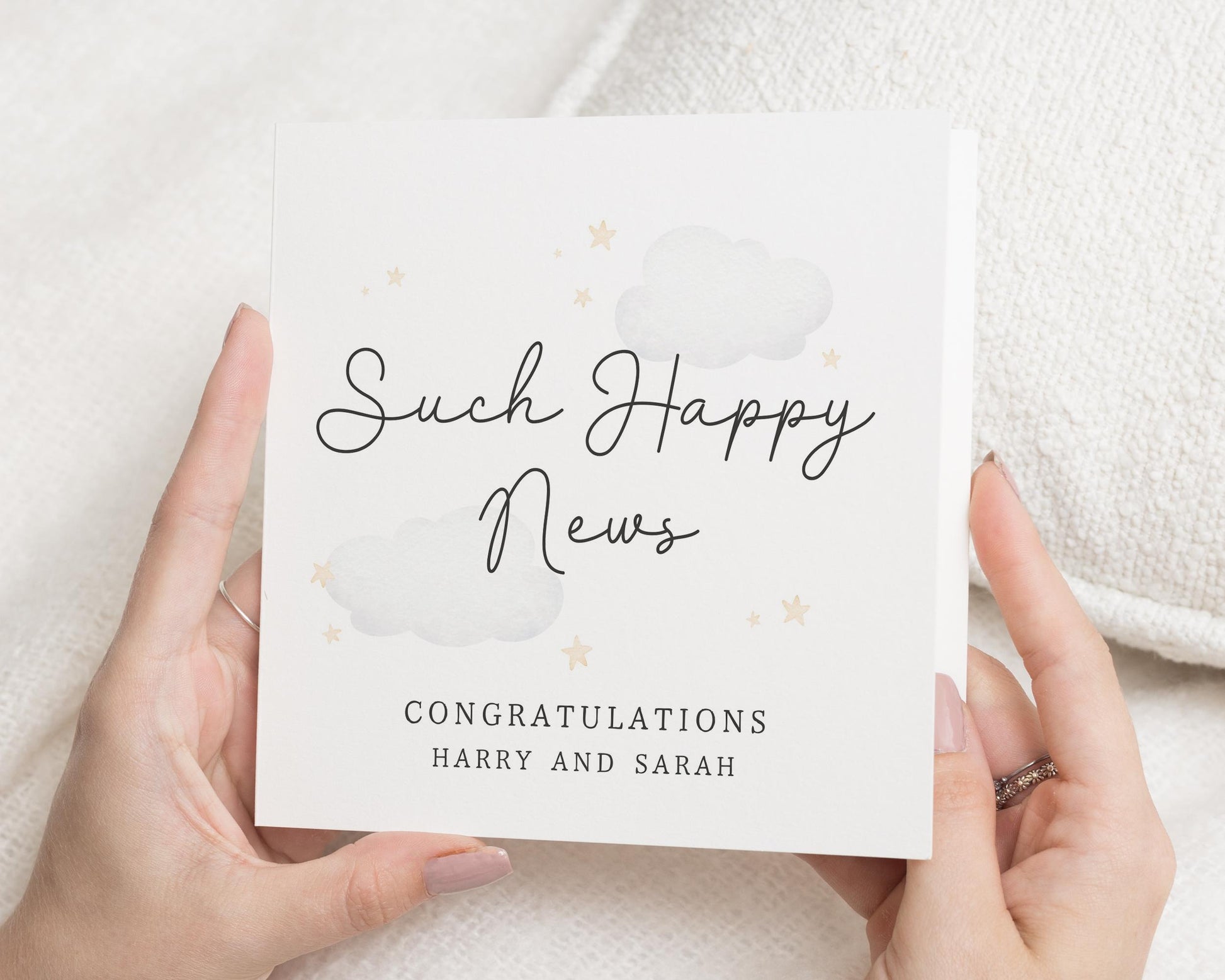 Congratulations Card, New Baby Card, Engagement Card, Personalised Card, Happy News Card, Card for Couple, Simple Congratulations Card