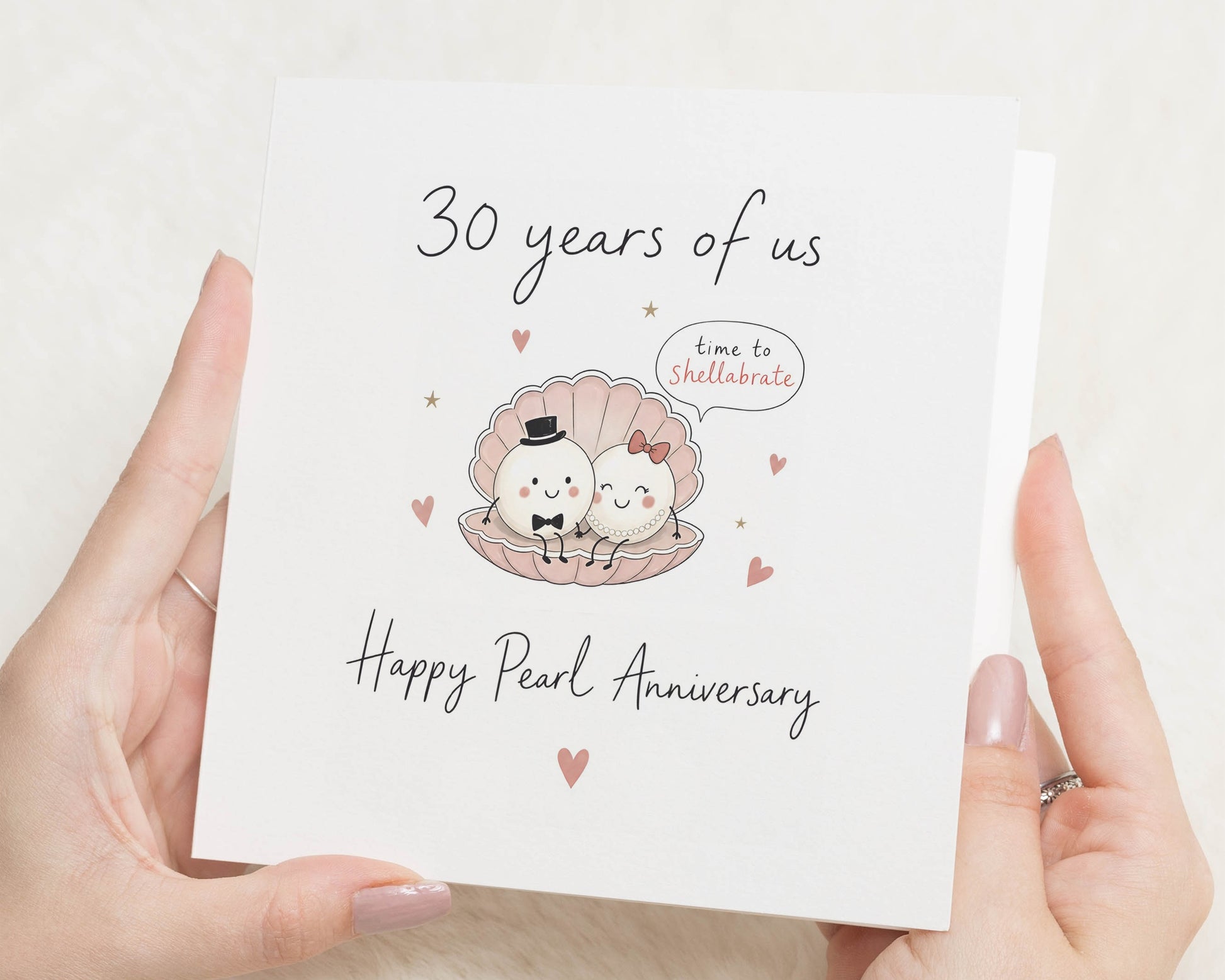 Pearl Anniversary Card, 30th Anniversary Card, Wedding Anniversary Card, Anniversary Card for Wife Husband, 30 Years Married Card