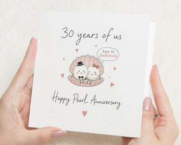 Pearl Anniversary Card, 30th Anniversary Card, Wedding Anniversary Card, Anniversary Card for Wife Husband, 30 Years Married Card
