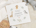 New Baby Card, Personalised Safari Baby Card, Welcome To The World Card, Baby Boy Card, Baby Girl Card, Animal Card, Custom New Baby Card